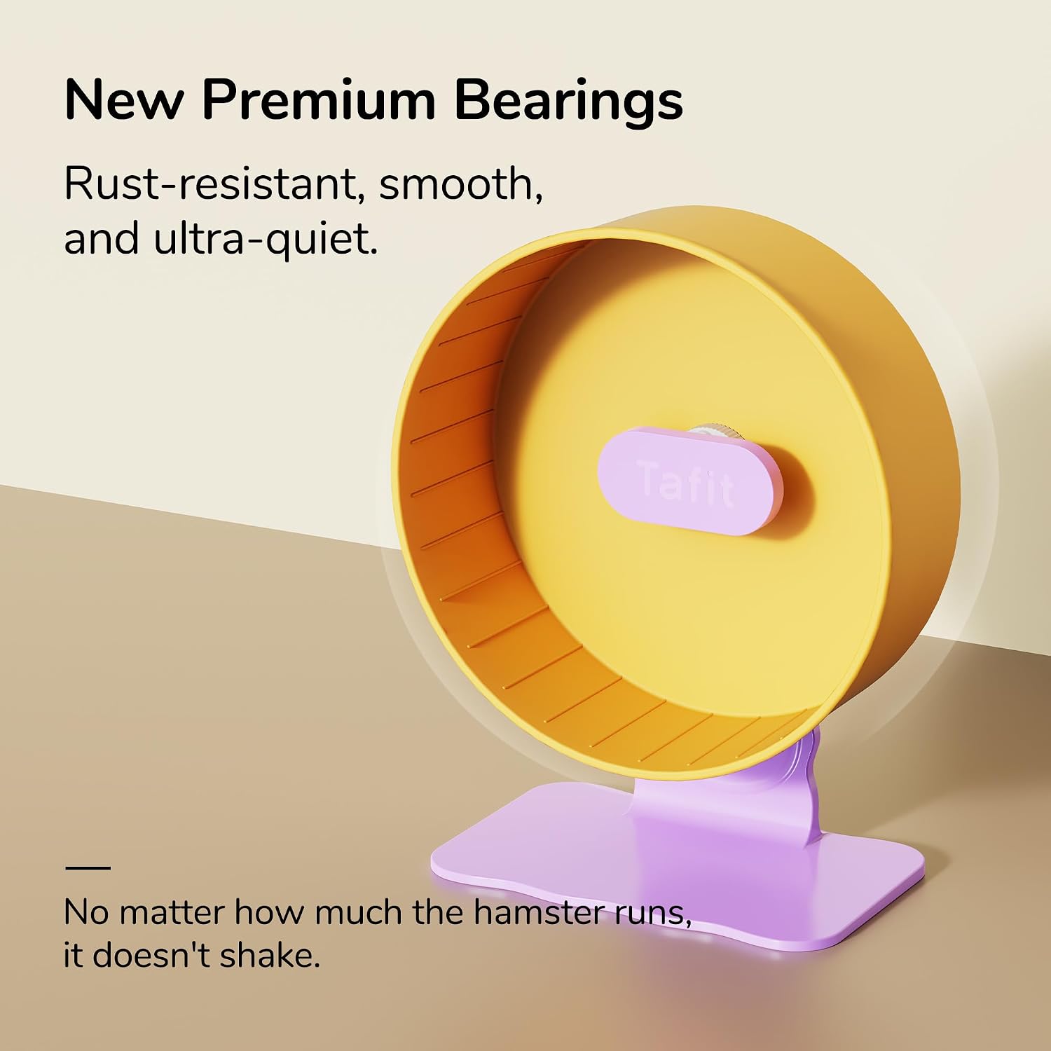 Quiet Hamster Wheel 10.2 Inch Dual-Bearings Silent Small Animals Running Exercise Wheel Height Adjustable for Syrian Hamsters, Gerbils, Rats, or Other Small Pets, Nut Brown - Image 3