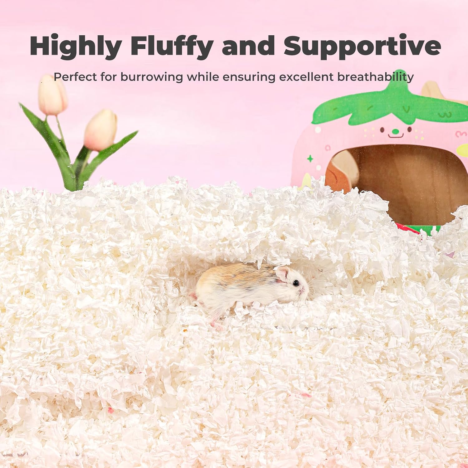 mini&moe Guinea Pig Bedding 50L: Dust-Free and Odor Control Moisture Absorbent Unscented Natural Paper Small Pet Bedding - for Hamsters,Guinea Pig, Chinchilla,Rabbits,Rat,Ferret, and Gerbil, 50 Liters - Image 4