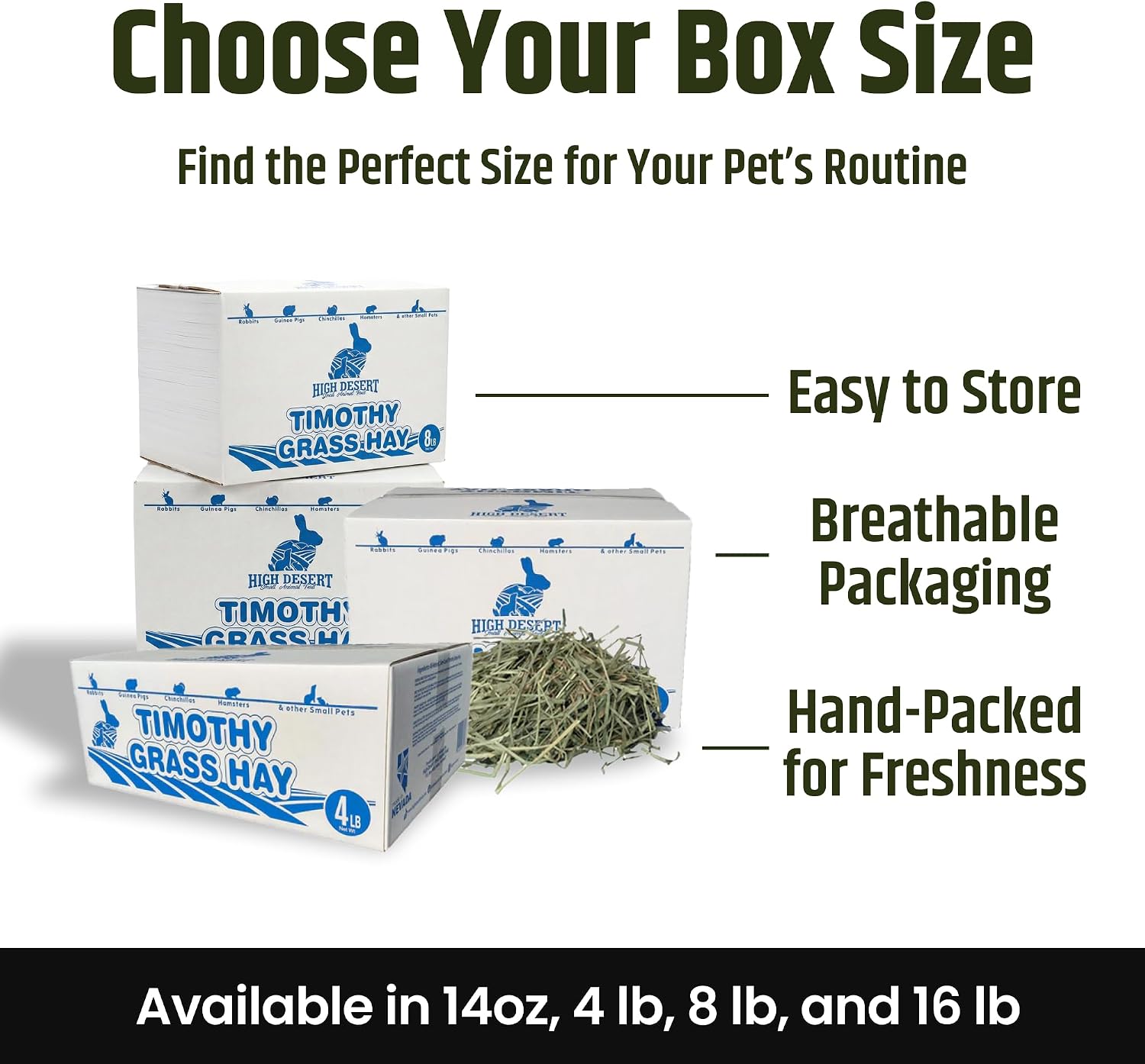 High Desert 1st Cut Timothy Hay for Rabbits, Guinea Pigs, and Small Pets, Premium Grass Hay for Daily Feeding and Digestive Health, Natural Rabbit Food and Guinea Pig Food, Small Pet Supplies, 4 lb - Image 7
