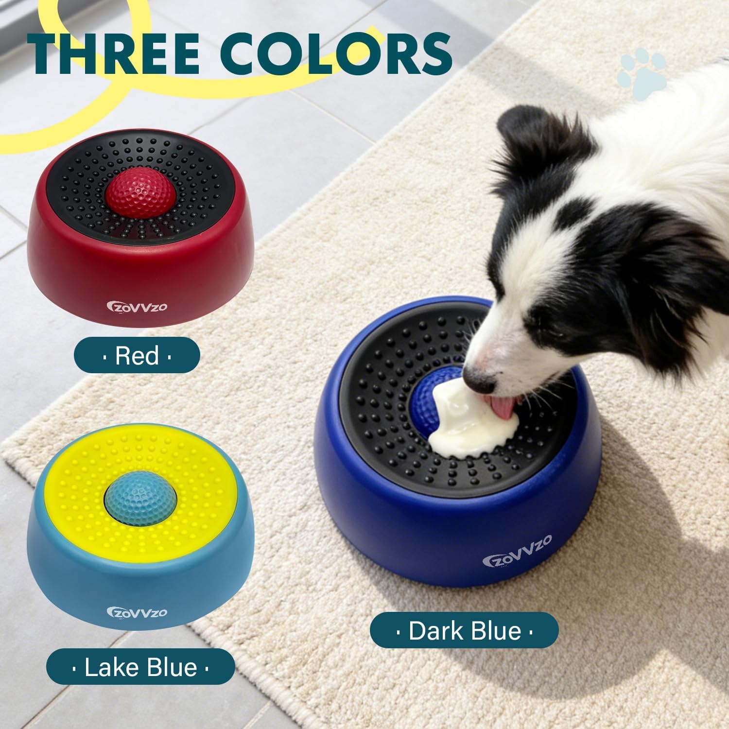 Slow Feeder Dog Bowls, Rolling Ball Dog Lick Bowl, Non-Slip Design, Interactive Dog Licking Toy & Dog Enrichment Toys, Dog Lick Ball Bowl for Wet Food, Yogurt, Bone Broth, Nutrient Solution (Blue) - Image 6