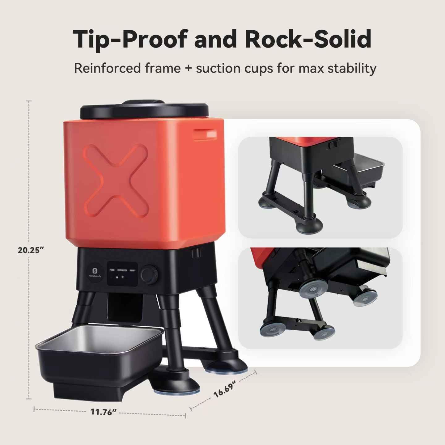 14L Automatic Dog Feeder for Large Breed – Extra Large Capacity, Anti-Blockage, Timed Auto Dog Food Dispenser, Dual Power Supply, Stainless Steel Bowl - Image 4