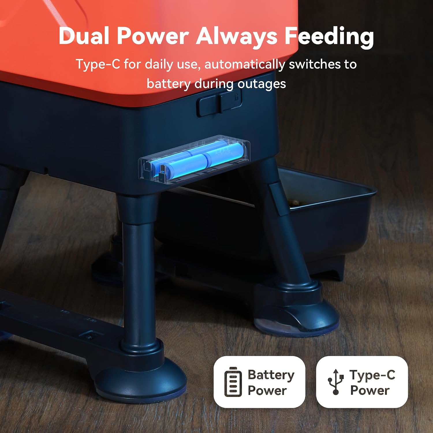 14L Automatic Dog Feeder for Large Breed – Extra Large Capacity, Anti-Blockage, Timed Auto Dog Food Dispenser, Dual Power Supply, Stainless Steel Bowl - Image 6