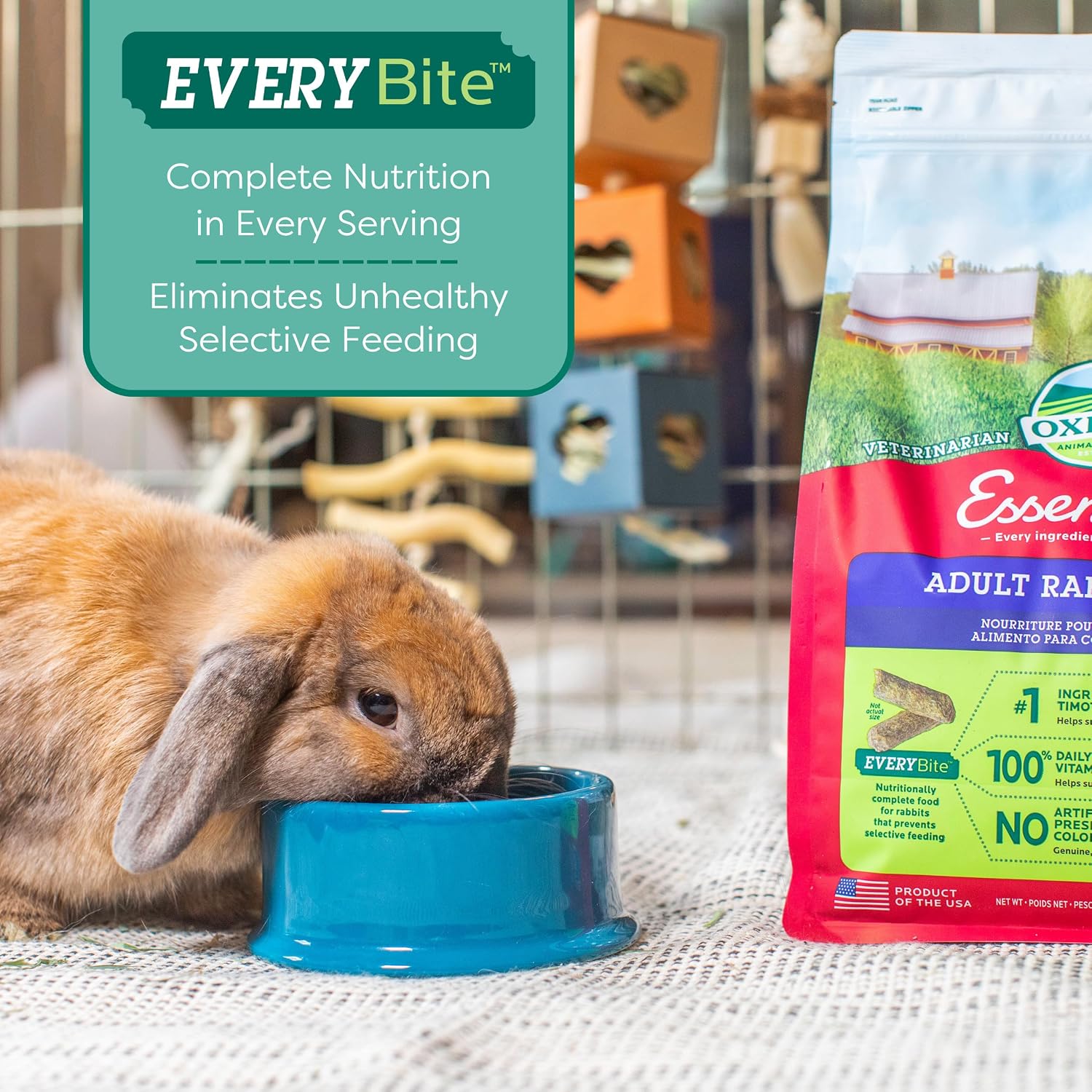 Oxbow Essentials Rabbit Food, Adult Rabbit, Made with Oxbow Timothy Hay, Pet Pellets with Vitamins & Minerals, Small Animal Pet Products, Bunny Supplies, Made in USA, Bunny Food, 5 lb - Image 4