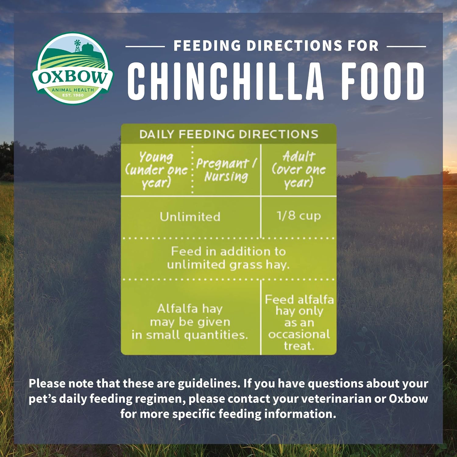 Oxbow Essentials Chinchilla Food, Made Alfalfa, Vitamin & Mineral Rich Food for Chinchillas, Small Animal Pet Pellets, Made in USA, High Fiber, 25 lb Bulk Bag - Image 5