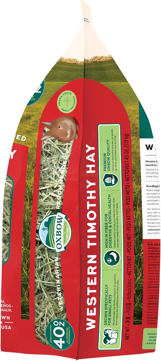 Oxbow Western Timothy Hay for Small Pets – All-Natural Grass Hay for Rabbits, Guinea Pigs, and Chinchillas – High Fiber for Digestive Health and Dental Support – 40 oz Bag - Image 15