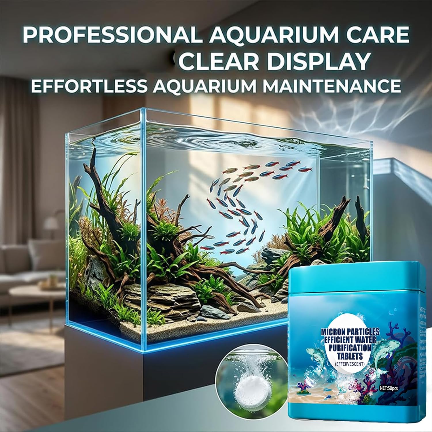 High-Efficiency Aquarium Water Purification Tablets,Aquarium Tablets,Water Purification Tablets for Fish Tank,Remove All Kinds of Turbidity from Fish Tankwater (3PC) - Image 5