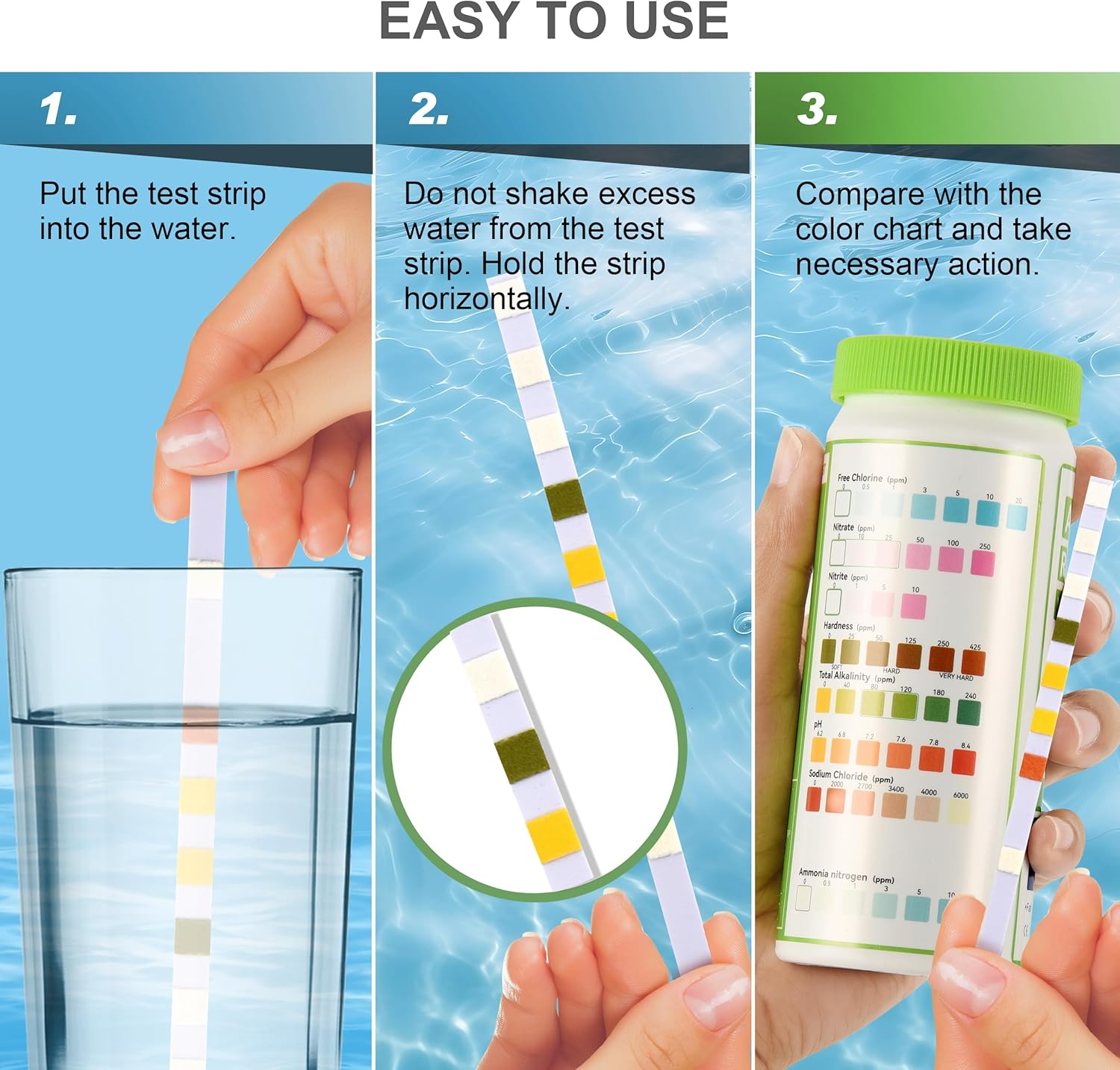 AAwipes 8-in-1 Aquarium Test Kit for Fish Tanks - Quick & Accurate Water Testing Strips for Aquariums & Ponds. Tests pH, Ammonia, Alkalinity, Hardness, Chlorine, etc. (K02-50) - Image 3