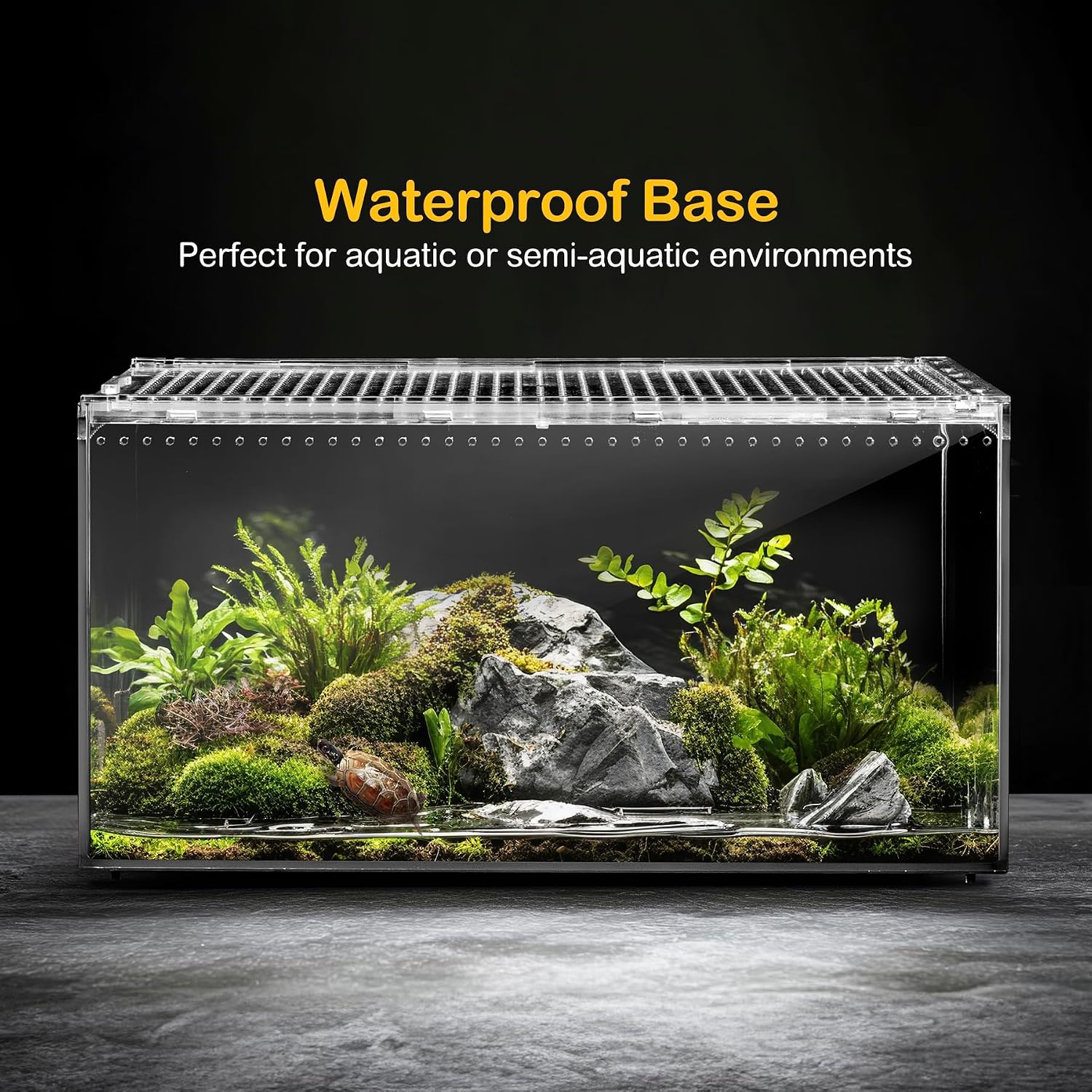 Reptile PC Tank,Escape Proof Magnetic Lid Tarantula Enclosure Small | Easy Clean Seamless Base Hermit Crab Habitat,Stackable Isopod Terrarium,Cross Ventilation Spider Starter Cage,Frog Container - Image 8