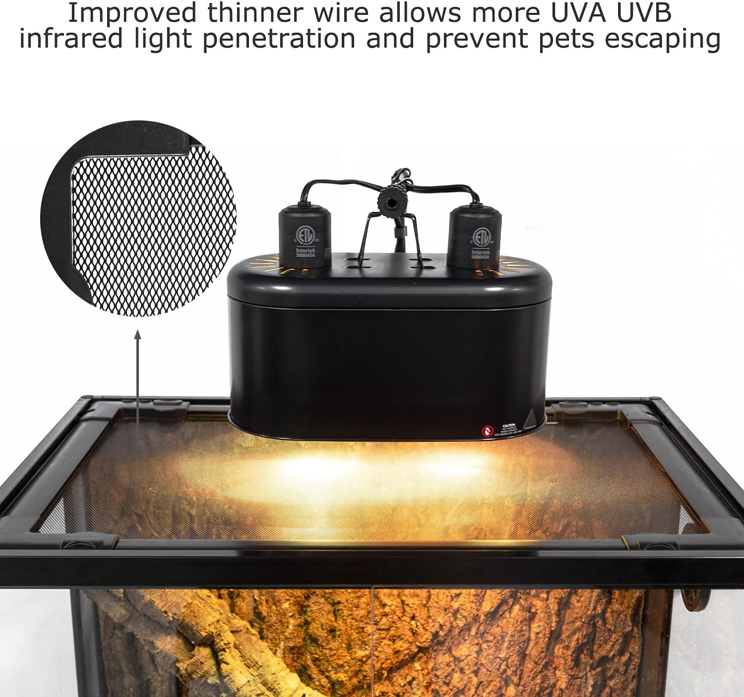 REPTI ZOO Full Glass 15 Gallon Reptile Tank, Medium Reptile Terrarium for Gecko Hermit Crab Hognose Snake etc, Top Screen Ventilation & Feeding - Image 5