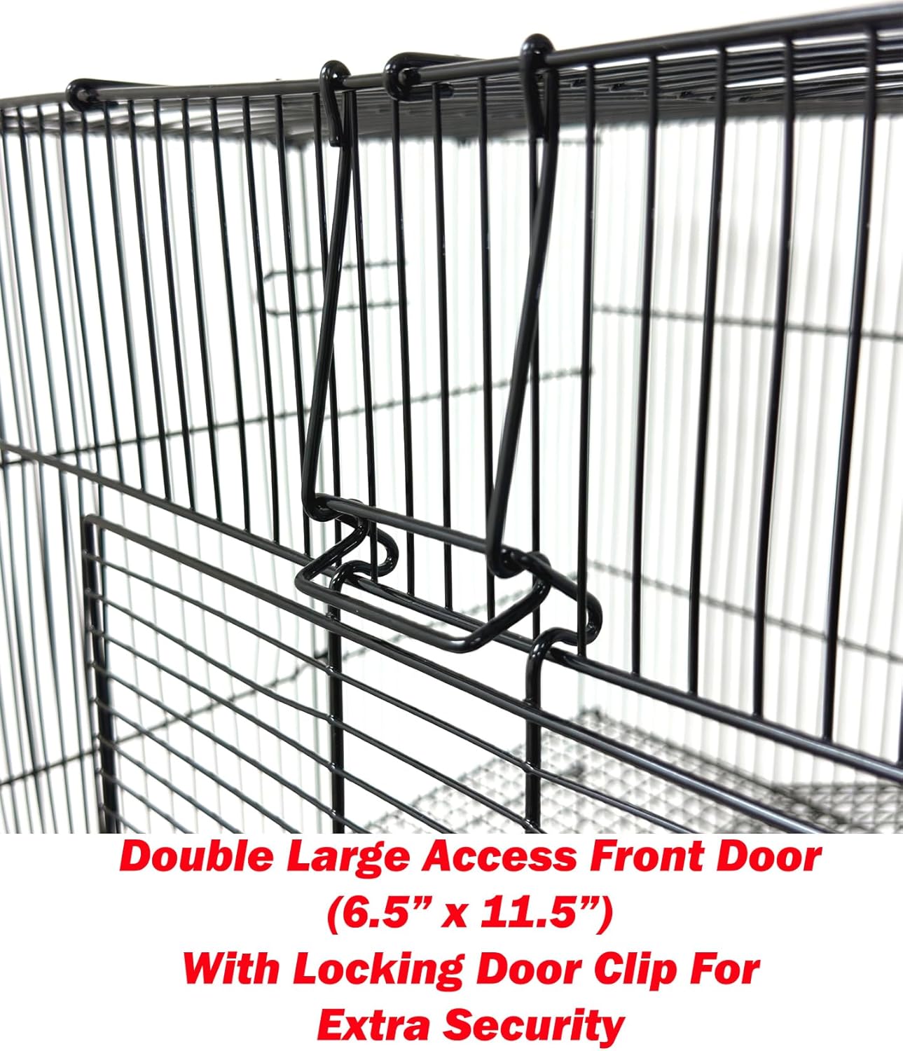 3-Levels Easy Foldable Chew-Proof Tight 3/8-Inch Bar Spacing for Guinea Pigs Gerbils Hamsters Rats Mice Ferret Chinchilla Sugar Glider Animal Critter Carrier Travel Cage Easy Clean Pull Out Tray - Image 4