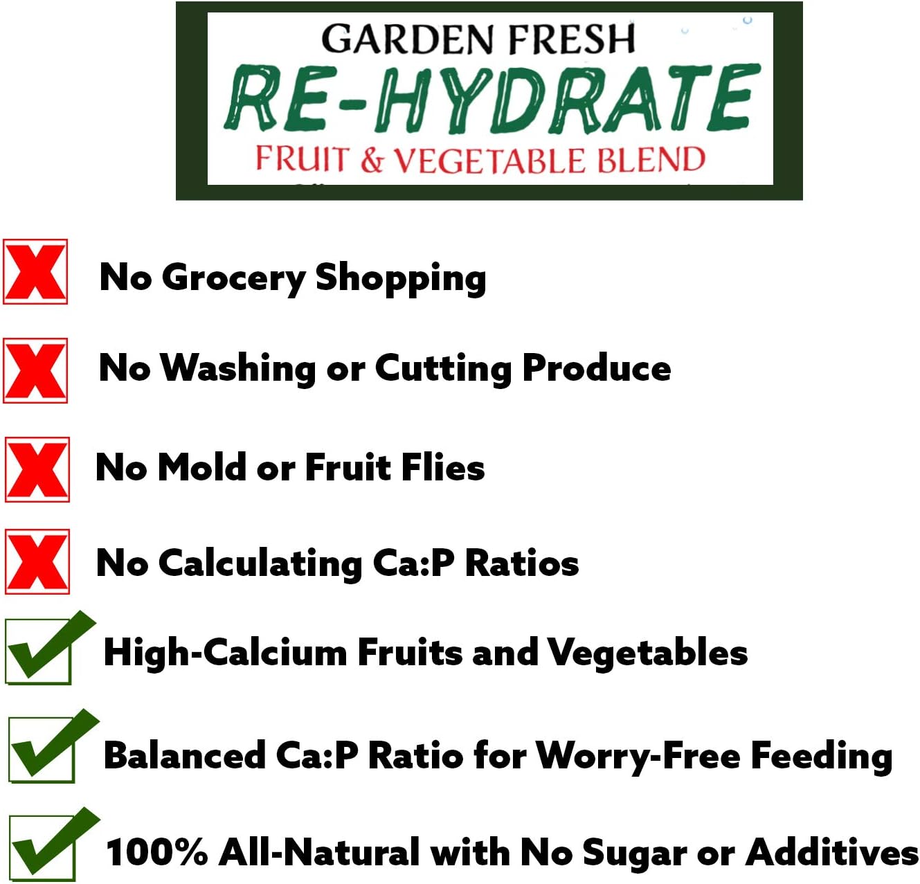 Exotic Nutrition Garden Fresh Re-Hydrate - High Calcium Dried Fruit & Vegetable Mix - for Sugar Gliders, Marmosets, Parrots, Conures, Iguanas, Turtles, Lizards, Bearded Dragons, & Other Small Pets - Image 8