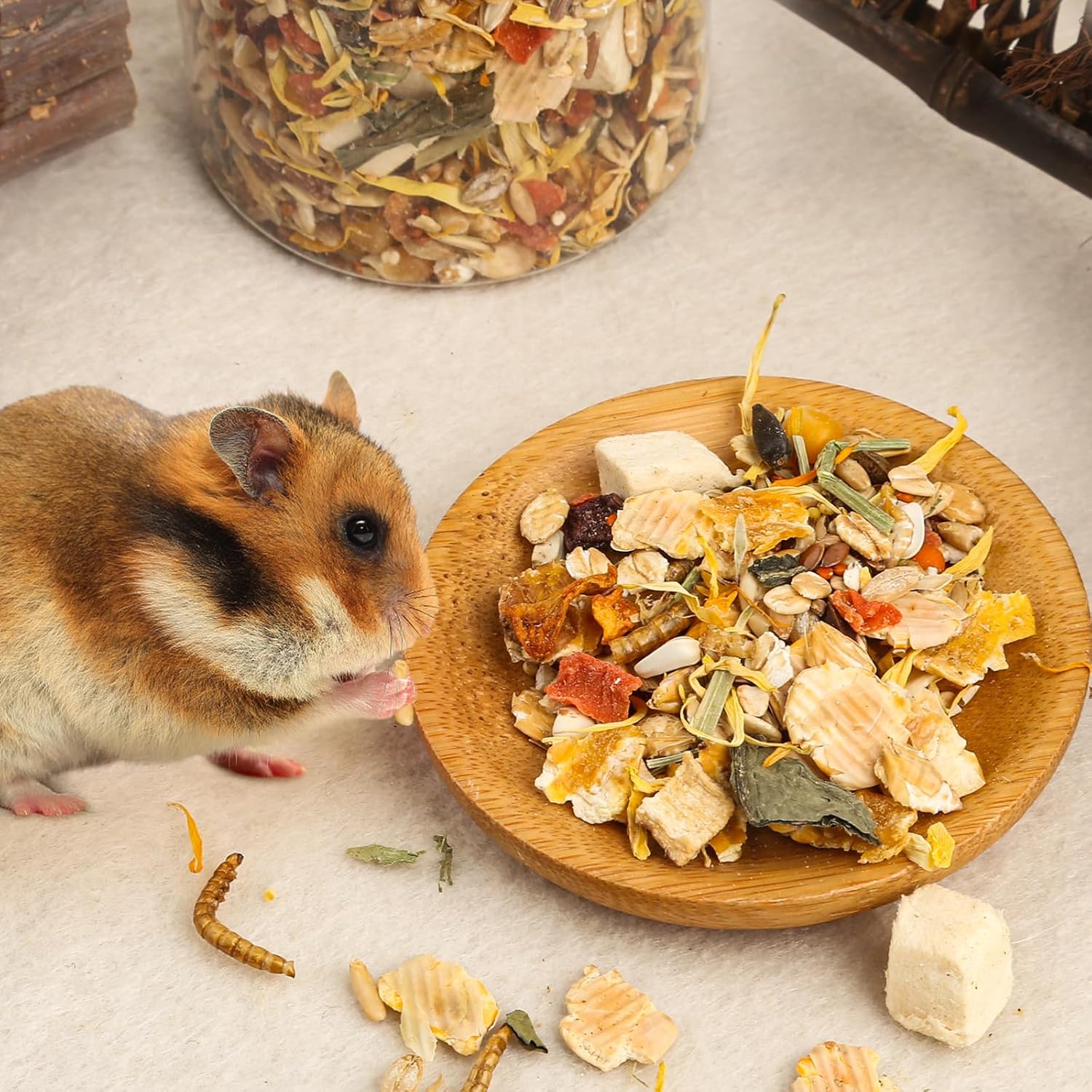Abizoo Hamster & Gerbil Treat, Natural Health, Gourmet Hamster and Gerbil Food for Small Animals with Seeds, and Grains,Vitamin-Nutrient Fortified - Image 5