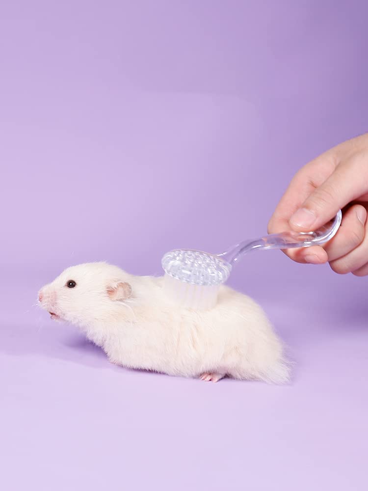 4 Pack Hamster Brush - Small Animal Bath Brush with Lid Soft Cleansing Brush Massage Combs for Hedgehog Guinea Pig Rabbit Chinchilla Ferret Small Animal Grooming Tool Cleaning Supplies-Random Color - Image 8