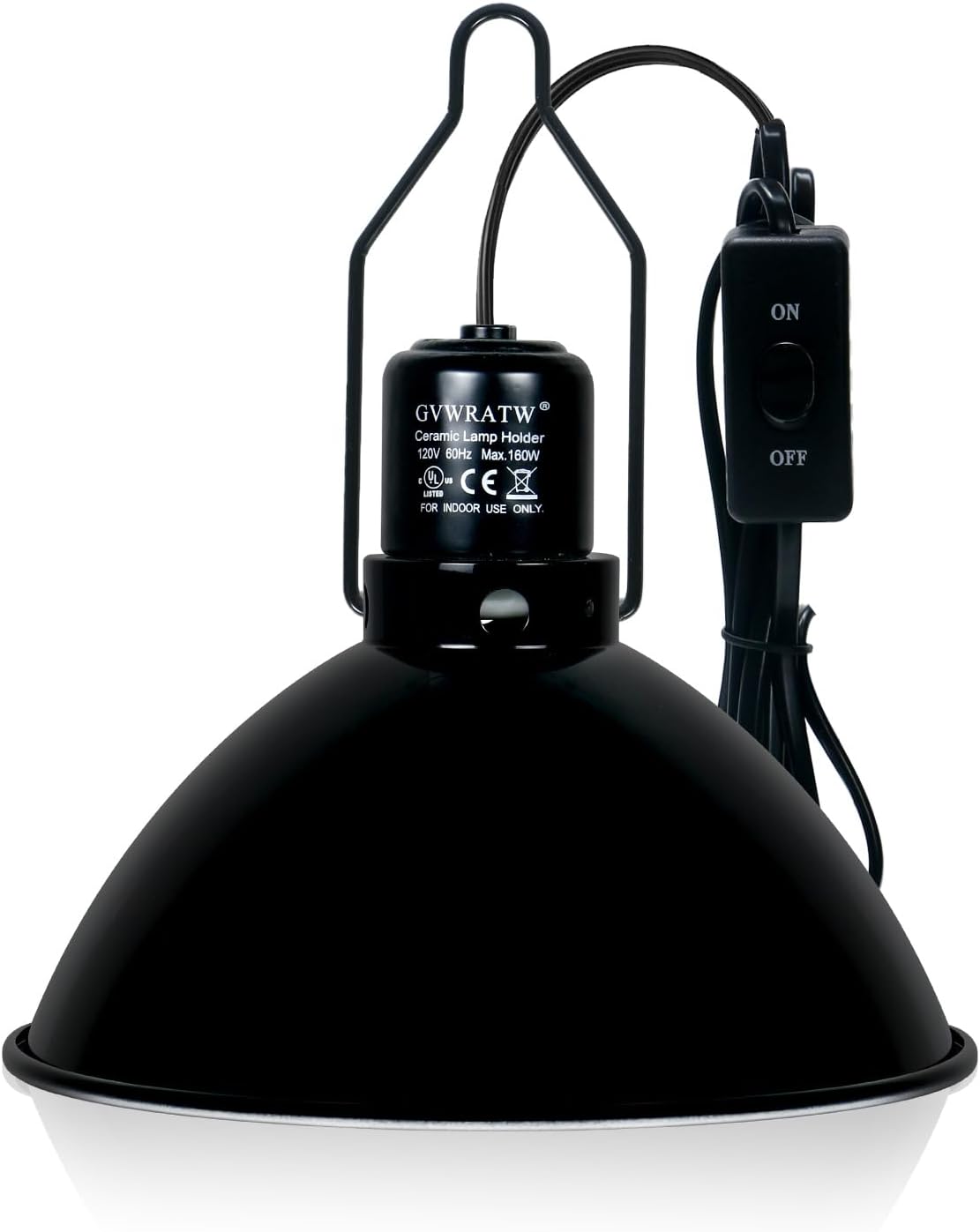 8.5-inch Standard Lamp Dome for Reptile Heating Lamps, Ceramic Heat Emitters, Max 200W for Bearded Dragons, Turtles, Snakes and Lizards, E26 Base
