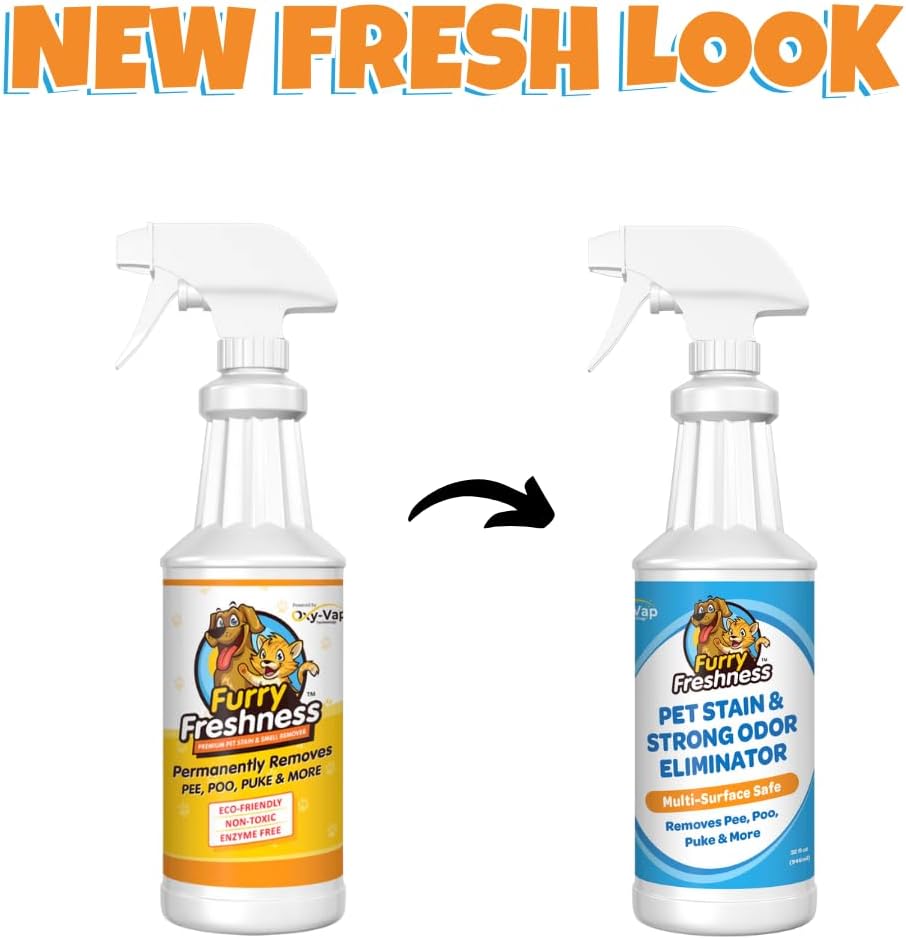 FurryFreshness Extra Strength Cat or Dog Pee Stain & Permanent Odor Remover + Smell Eliminator -Removes Stains from Pets & Kids Including Urine or Blood- Lifts Old Carpet Stains- 32oz Spray - Image 2