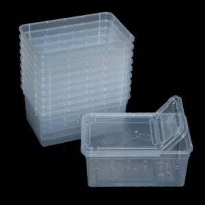 10 Pcs Reptile Feeding Boxs, Plasti...