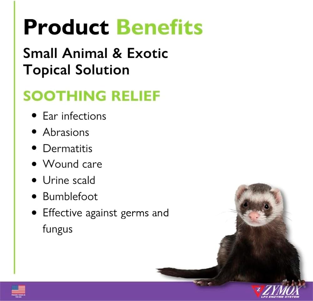 Zymox Small Animal & Exotic Topical Solution, 1.25 oz. – Supports Healthy Skin & Ears for Dog, Cat, Rabbit, Guinea Pig, Ferret, Hamster, Chinchilla, Monkey - Image 2
