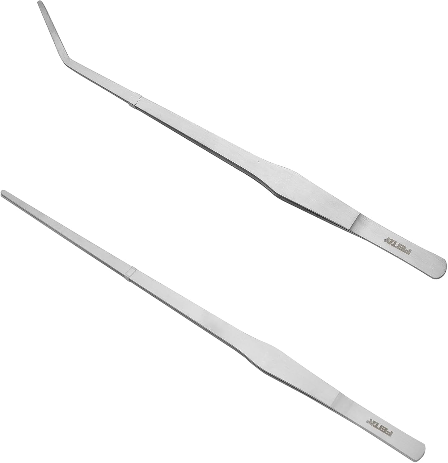 Aquarium Tweezers Extra Long 15 inches Feed Tong clamps - FEITA Straight and Curved Stainless Steel 38cm Tweezers Set for Fish Tank Plants Aquascape Tools & Reptile Feeding Tongs - Sliver 2Pcs - Image 7