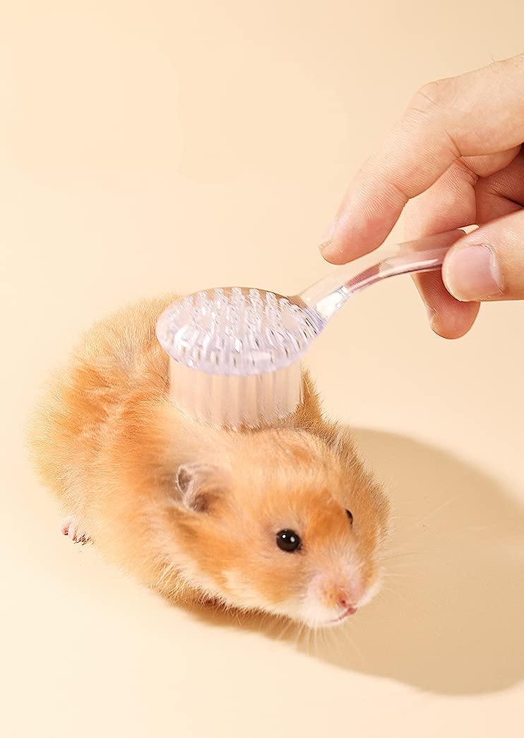 4 Pack Hamster Brush - Small Animal Bath Brush with Lid Soft Cleansing Brush Massage Combs for Hedgehog Guinea Pig Rabbit Chinchilla Ferret Small Animal Grooming Tool Cleaning Supplies-Random Color - Image 9