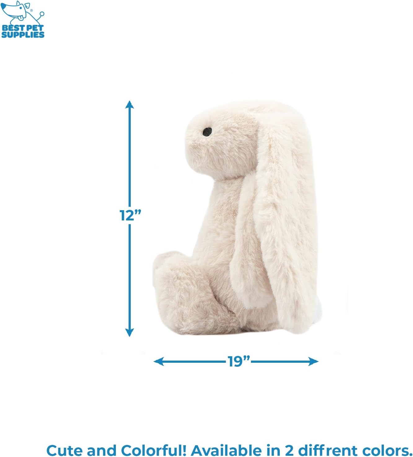 Best Pet Supplies Interactive Squeaky Dog Chew Toy, Ideal Dog Toys for Chewers, Small, Medium & Large Dogs, and Fetch Lovers - Bunny (Beige), Large - Image 4