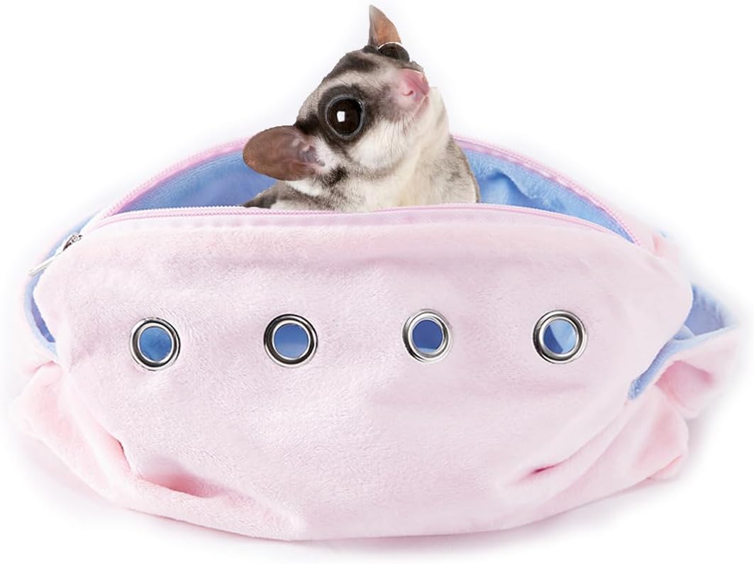 Meow&Woof Sugar Glider Bonding Pouch & Small Animal Carrier - Escape-Proof Sling for Hedgehogs, Ferrets, Hamsters Soft Critter Cuddler (10"x6", Pink) - Image 8