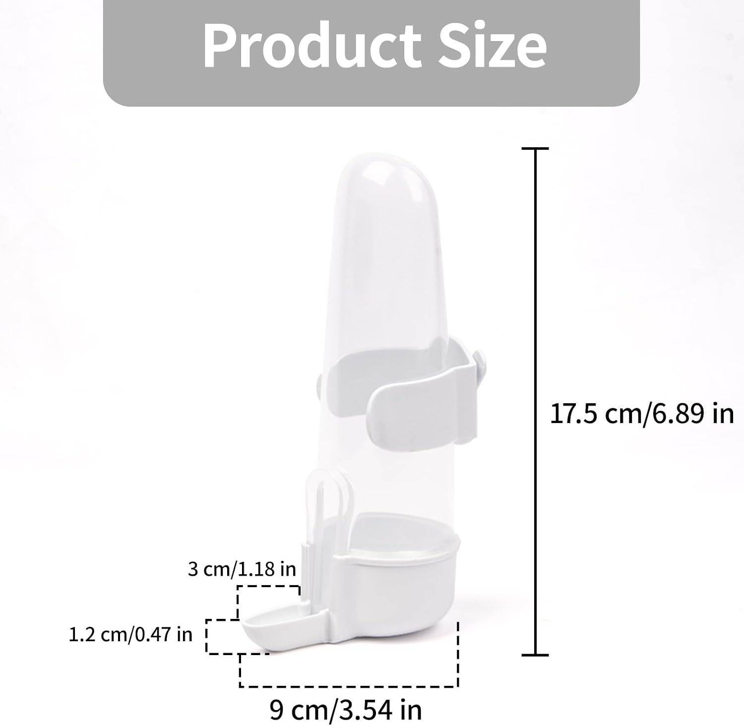 Bird Feeder Automatic Bird Water Dispenser Set for Cage No Mess Parakeet Cage Water Dispenser PP Material, 200ml/6.8fl oz (2PCS) - Image 8
