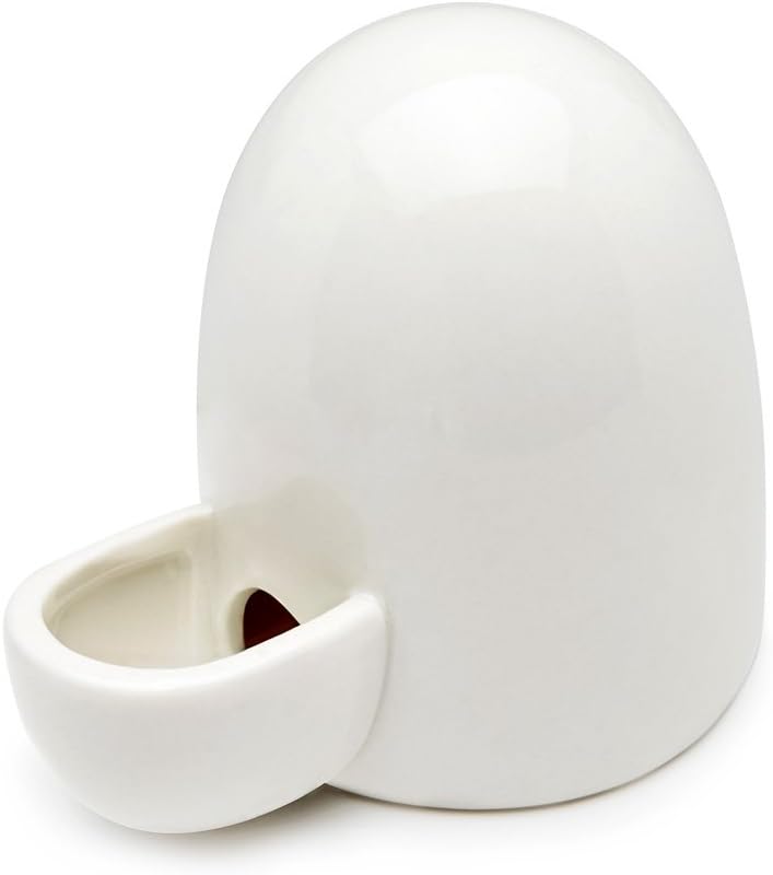 Dahey Drinking Water Feeder Ceramics Slient Bottle Waterer Automatic Small Pets for Hamster Hedgehog Chinchilla Ferret Small Guinea Pig, White, 8Oz