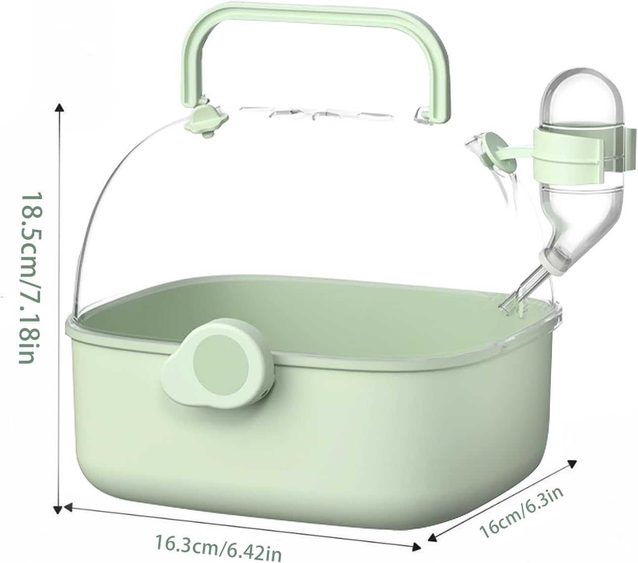 Portable Hamster Carrier for Travel - Acrylic Small Animal Cage with Ventilation Holes,Escape-Proof Hamster Travel Cage for Outdoor Picnics, Vet Visits (Mint Green) - Image 6
