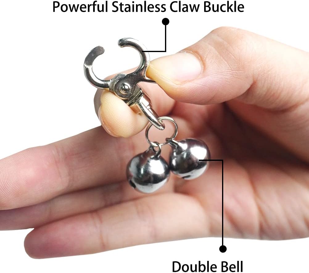 EXPAWLORER Cat Bell 2 Pack - Cat Collar Accessories Bells Loud with Claw Buckle, Pet Jingle Charm Ornament Training Pendant Jewelry, Tracker for Saving Birds, Neck Decoration for Dogs Kitten, Silver | Pet Bell Jingle Collar Charm Ornament Training Pendant Jewelry with Buckle, Loud Tracker for Saving Birds, Silver - Image 2