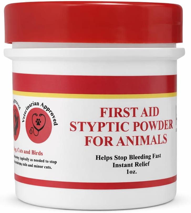 G.B.S Styptic Powder for Dogs, Cats, and Birds (1 oz) - Fast-Acting Blood Stop Powder for Pets & Animals - Quick Stop Bleeding Powder for Nail Clipping, Cuts & Grooming