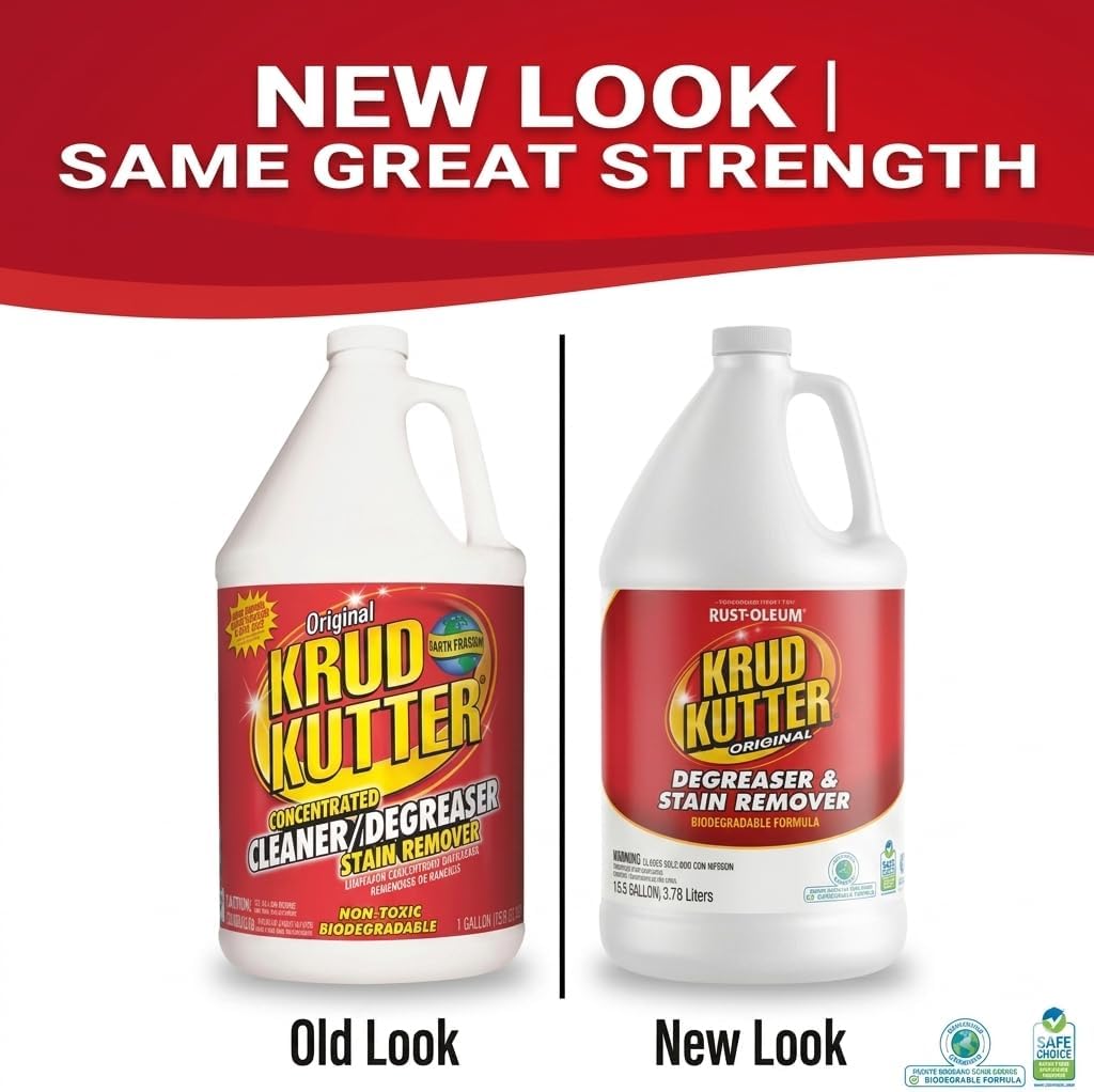 Krud Kutter Original Concentrated Cleaner Degreaser, 1 Gallon | Heavy Duty Multi Surface Cleaner for Grease, Oil and Tough Stains, Dilutable for Kitchen, Garage, Floors and Outdoor Use - Image 2
