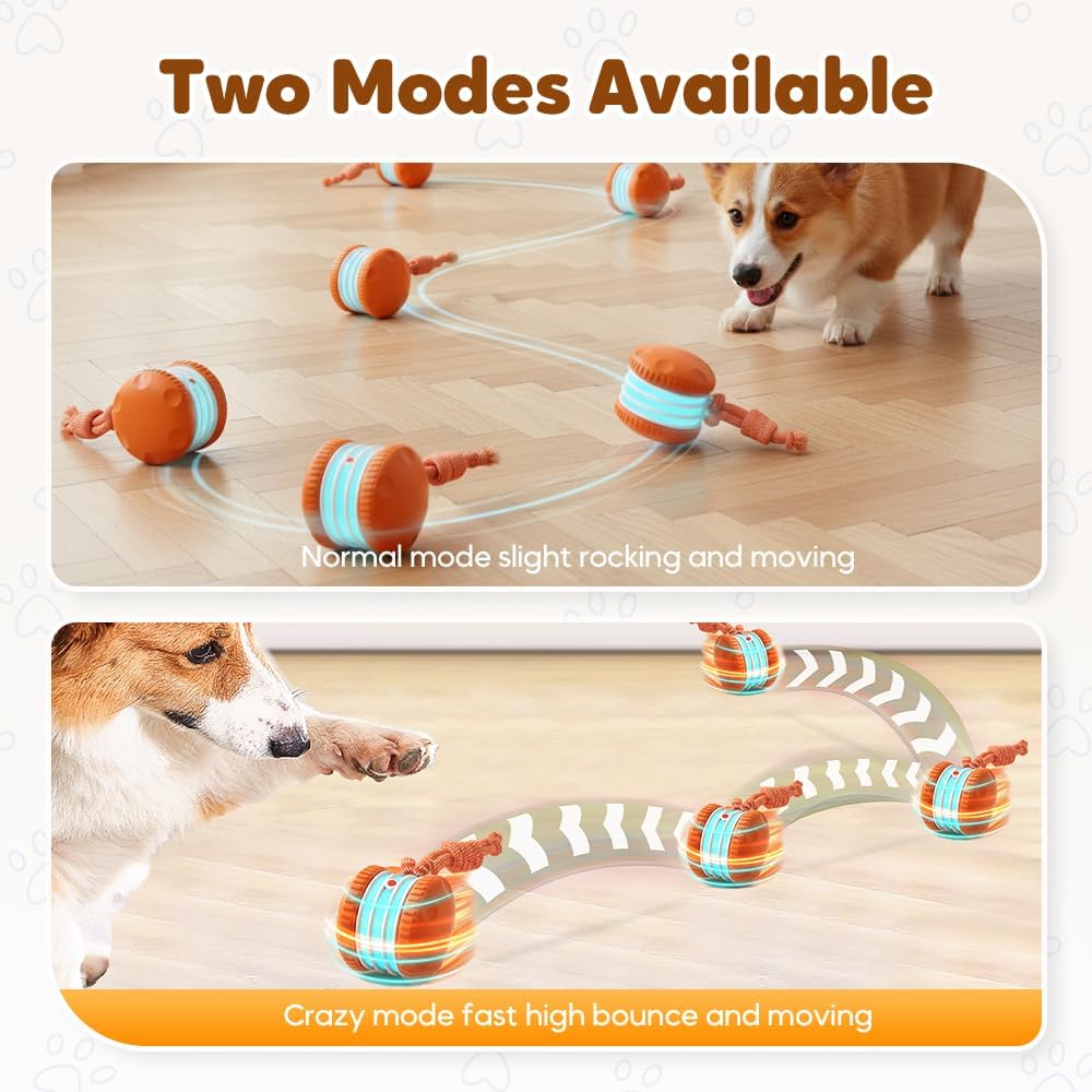 Interactive Dog Toy,2026 New Automatic Rolling Ball with Rope for Cat, Durable Dogs Rope Toy for Chewing and Playing, Dogs Ball Toy for Puppy Cats (Blue/1pcs) - Image 6