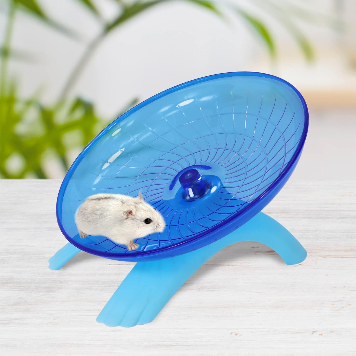 Hamster Flying Saucer Silent Running Exercise Wheel for Gerbil Rat Mouse Hedgehog Small Animals (Blue) - Image 2