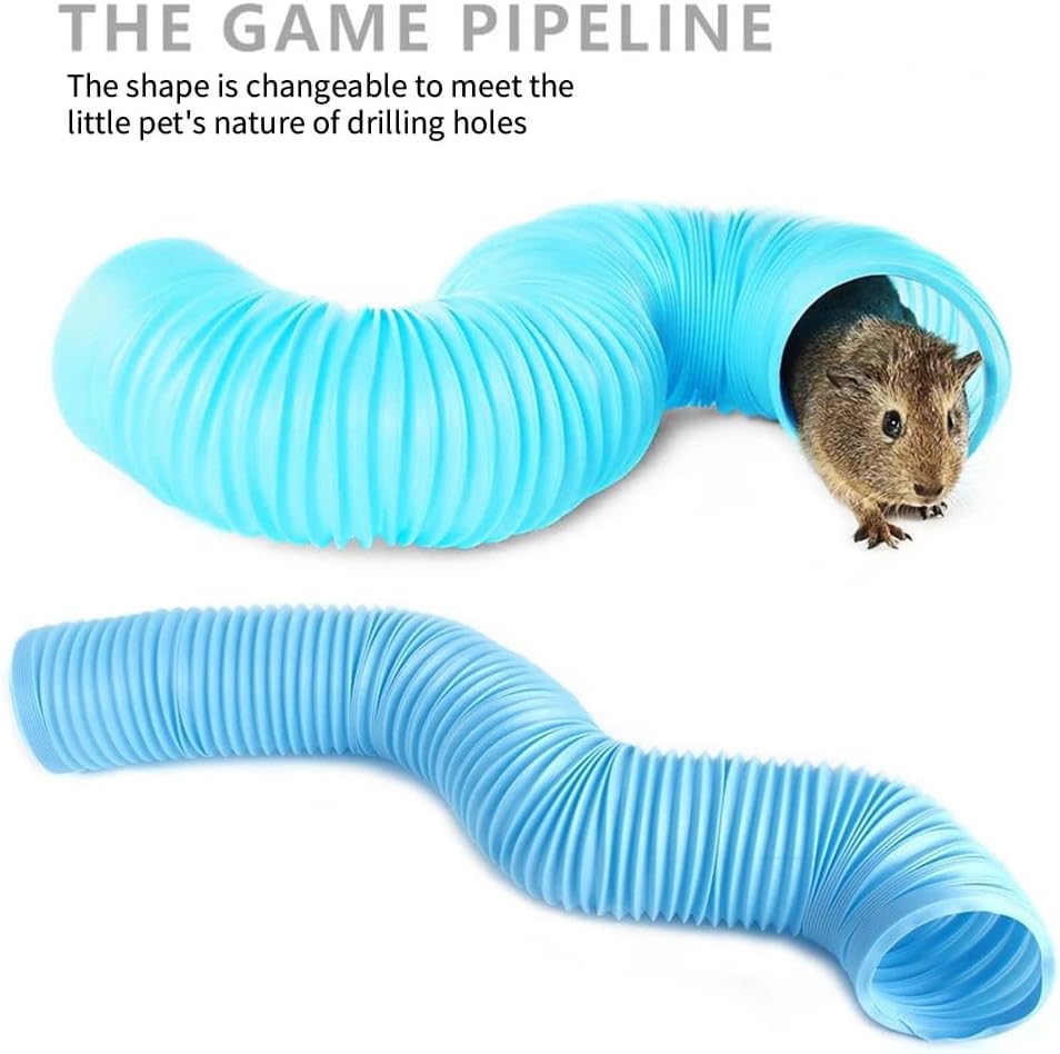 2 Pack Hamster Tunnel Ferrets Fun Tunnels Foldable Exercising Training Tubes Hideout Pipe Toy for Guinea Pigs Chinchillas Gerbils Mouse Rabbit Small Animal Pet Rats - Image 2