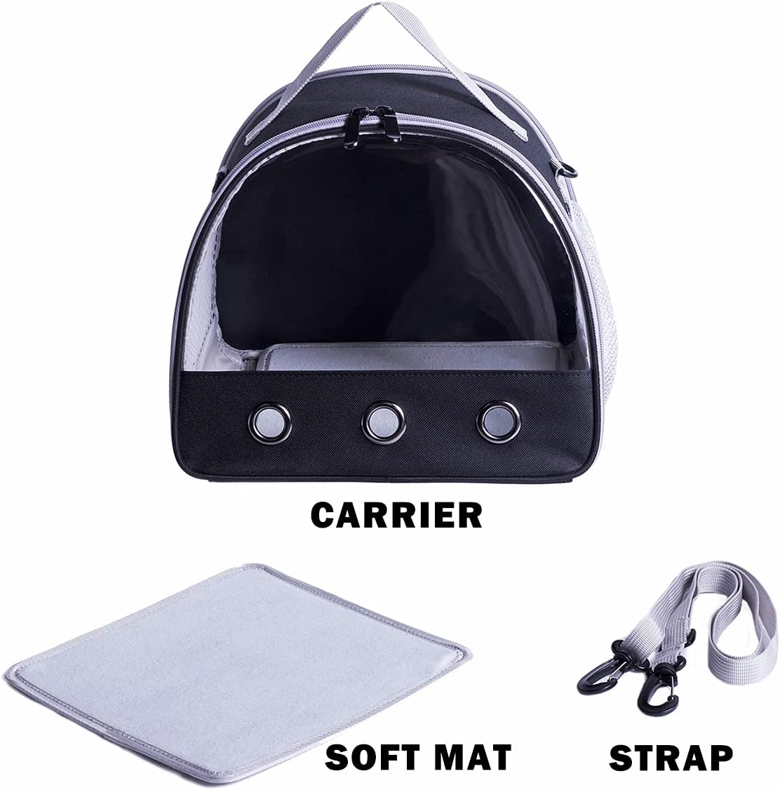 Guinea Pig Carrier Backpack, Clear Bubble Window Backpack for Guinea Pig, Bunny Rat Bird (Black, Carrier) - Image 4