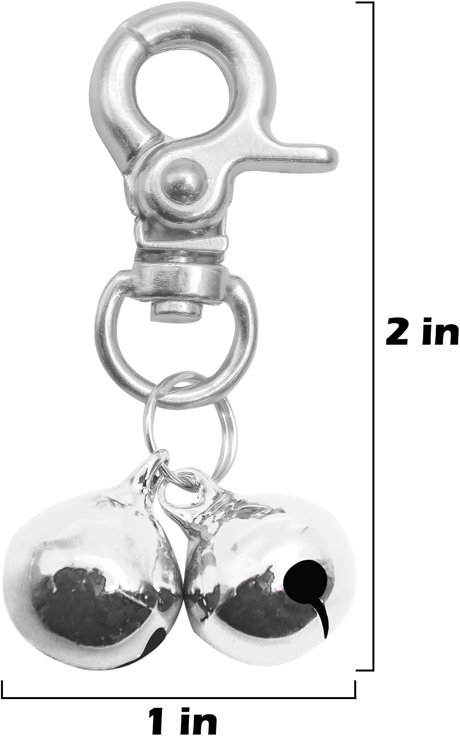 EXPAWLORER Cat Bell 2 Pack - Cat Collar Accessories Bells Loud with Claw Buckle, Pet Jingle Charm Ornament Training Pendant Jewelry, Tracker for Saving Birds, Neck Decoration for Dogs Kitten, Silver | Pet Bell Jingle Collar Charm Ornament Training Pendant Jewelry with Buckle, Loud Tracker for Saving Birds, Silver - Image 3