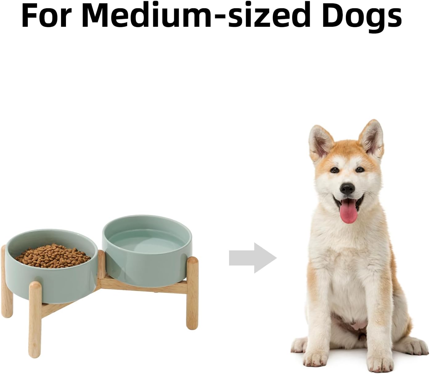 Havniva 6.1inch Ceramic Raised Dog Bowl with Stand, Double Dog Bowls Elevated for Small and Medium Breed Dog Food and Water Bowl Set Non-Slip Dog Dish Large Capacity Feeding Pet Water Bowl - Image 4