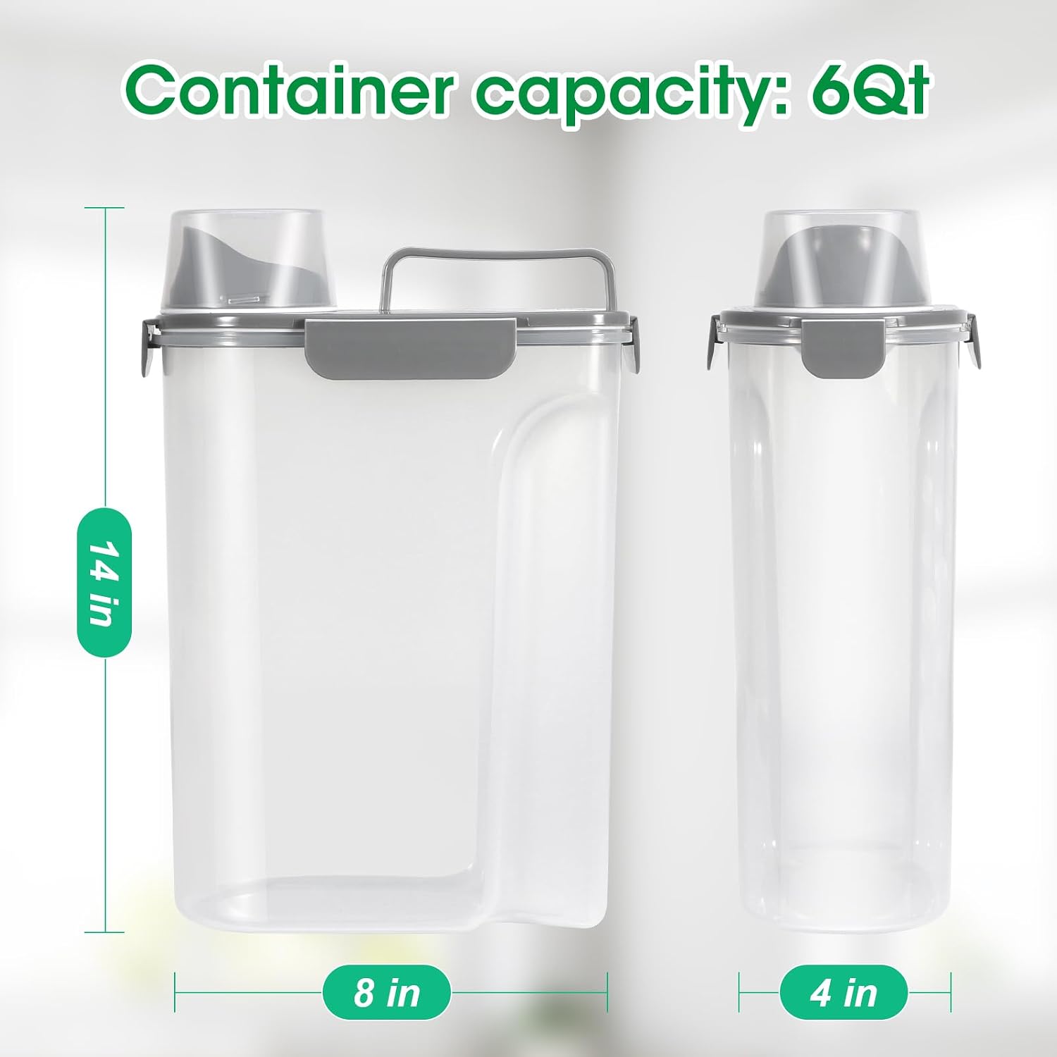 TBMax Rice Container 10 Lbs, Cereal Container Oatmeal Storage, Airtight Food Dispenser with Easy-pouring Spout & Handy Cup for Flour Grain Beans, Pet Dog Cat Bird Food Storage Container - Image 5