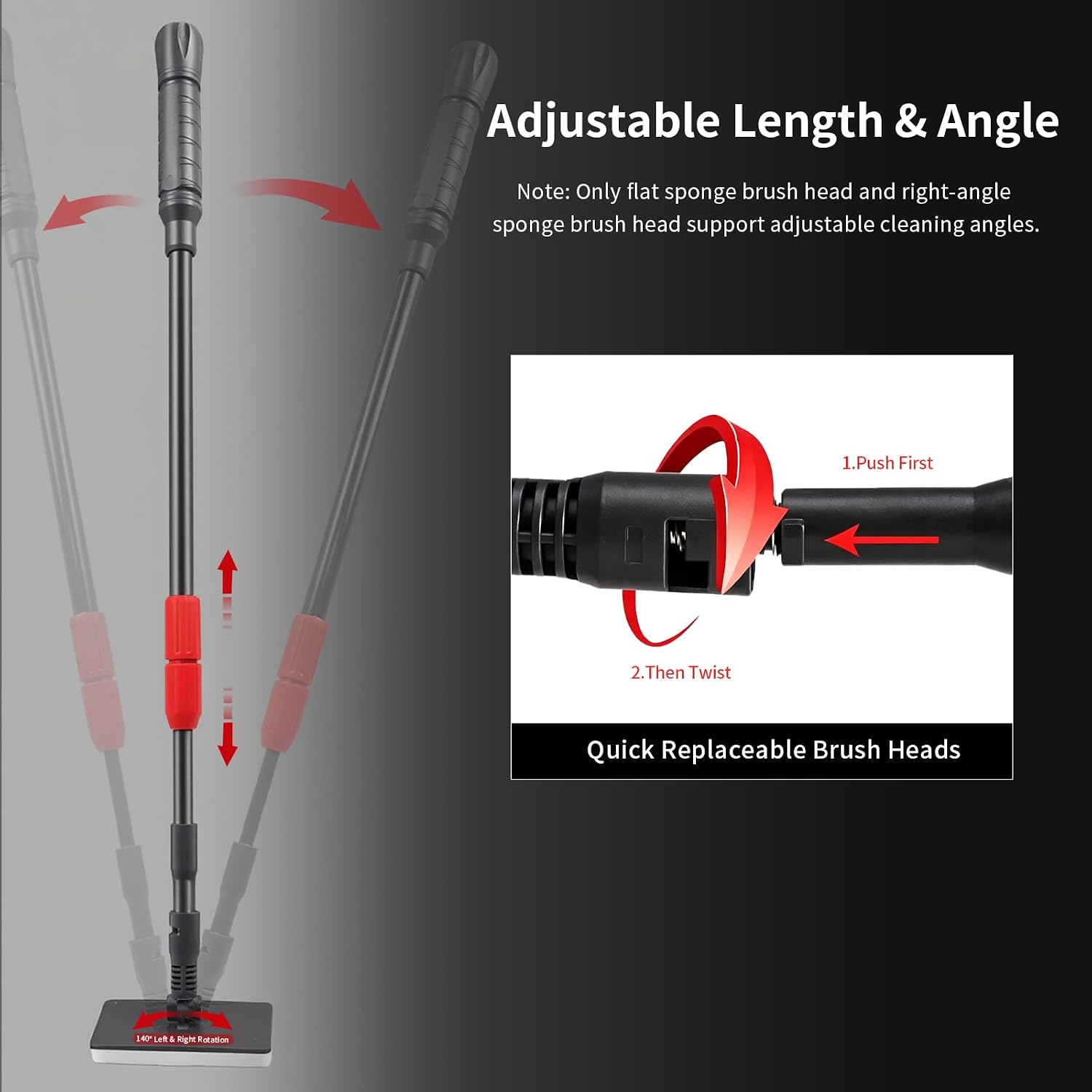 UPETTOOLS Aquarium Clean Tool 6 in 1 Fish Tank Cleaning Kit Algae Scraper Scrubber Pad Adjustable Long Handle Fish Tank Brush Cleaner Set - Image 7