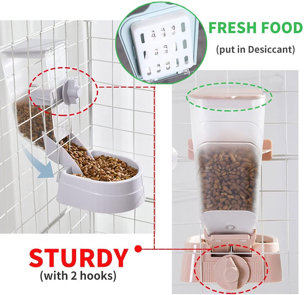 Oncpcare Rabbit Food and Water Bowl Set for Cage - Small Animal Food Dish for Rabbits, Ferrets, Cats, Birds - Image 6