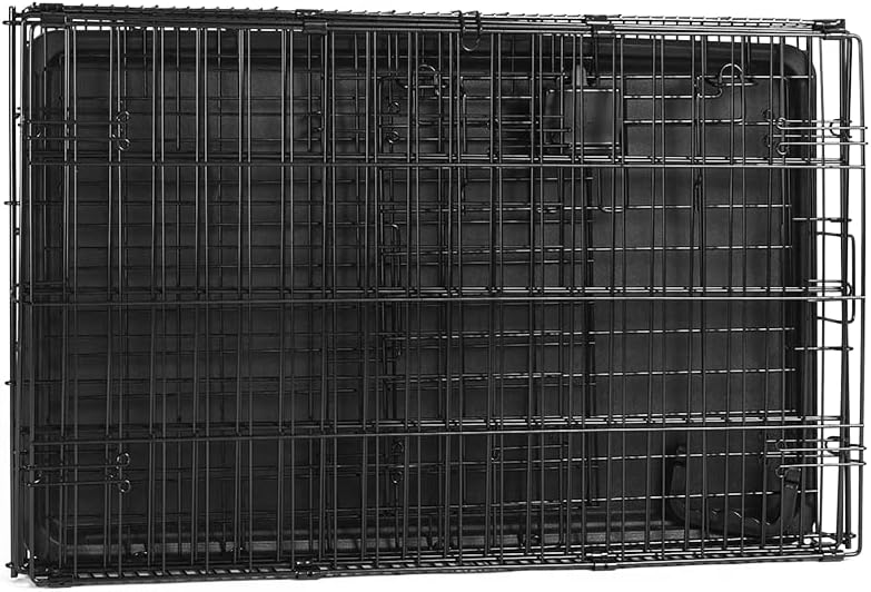 Amazon Basics Portable, Foldable Metal Wire Dog Crate with Removable Tray, Single Door, Divider Panel, Quick Setup, 30 x 19 x 21 in, Black - Image 4