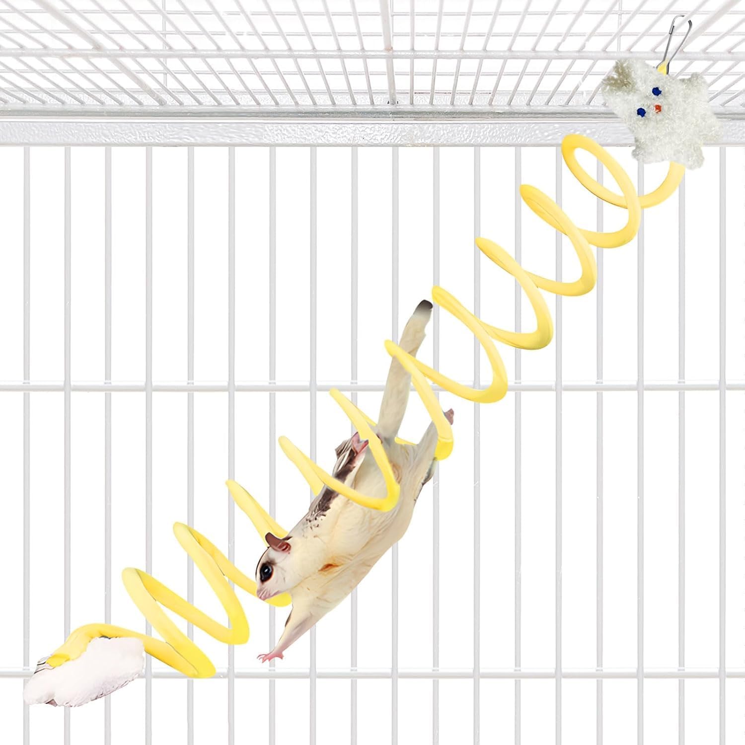 Sugar Glider Toys, Elastic Sugar Glider Climbing Ropes, Hanging Sugar Cage Accessories, Rat Enrichment Climbing Toys, Soft Touch Small Pet Swing Toy (1pc Random Color)