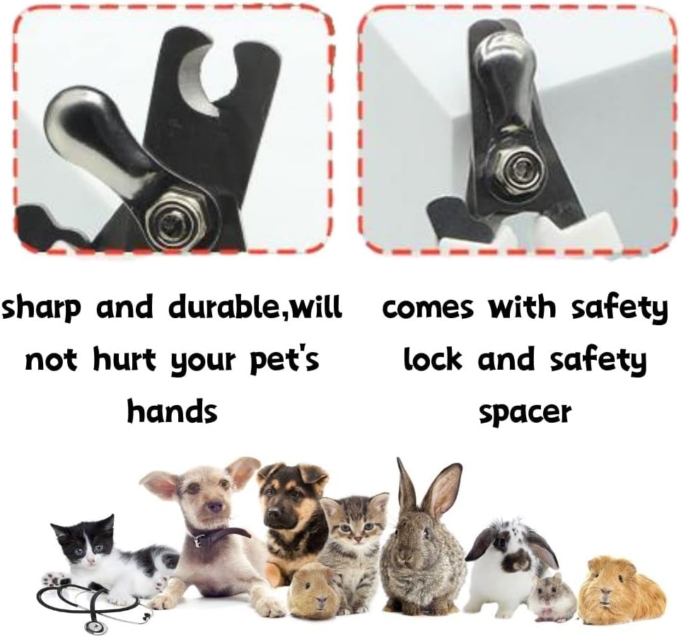 Rabbit Professional Nail Clippers Grooming Kit with Pet Shedding Slicker Brush, Pet Grooming Comb, Nail Clipper Trimmer for Rabbit, Puppy, Kitten, Guinea Pig, Hamster, Ferret (4PCS) - Image 3