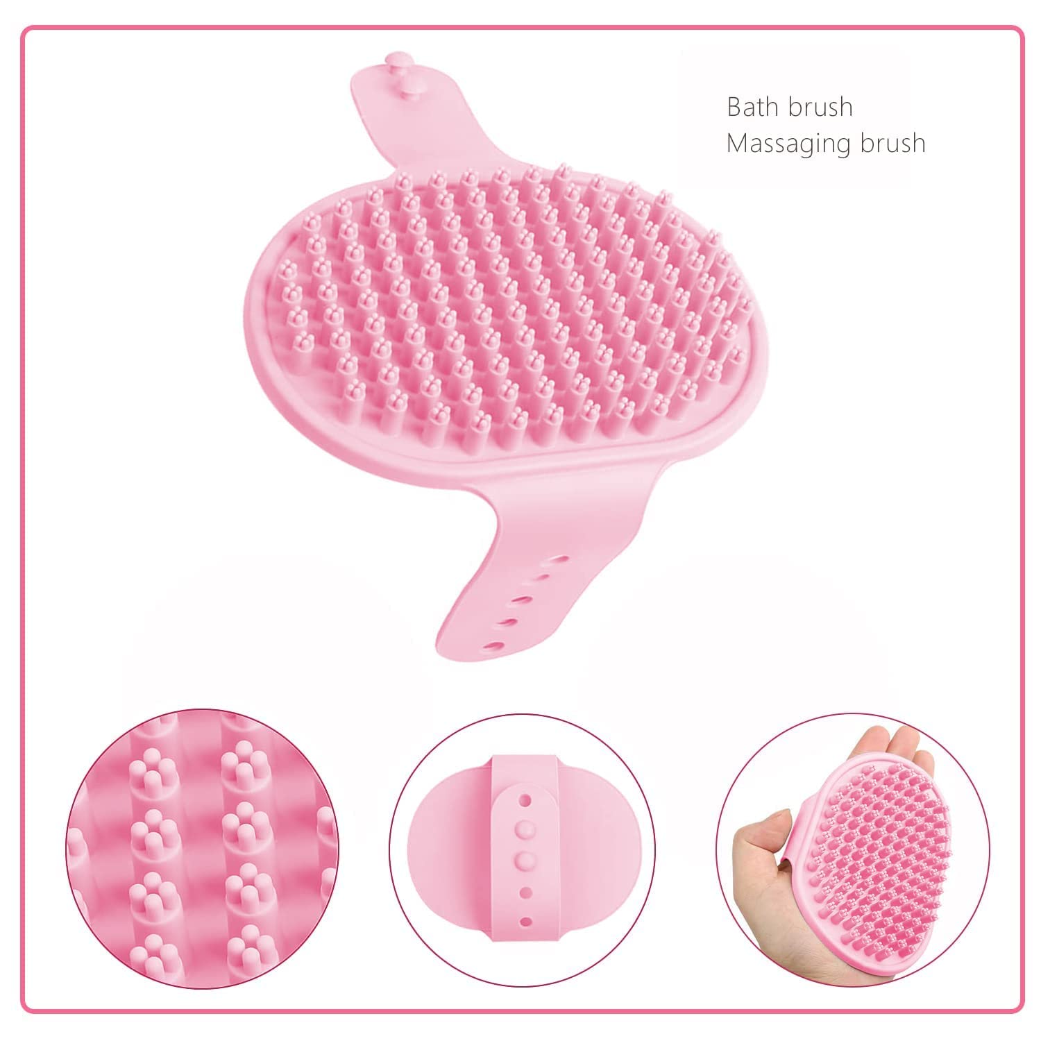 Small Animal Pet Grooming Kit with Pet Shedding Slicker Brush, Bath Massage Glove, Pet Grooming Comb, Nail Clipper Trimmer for Rabbit, Puppy, Kitten, Guinea Pig, Hamster, Ferret (Pink) - Image 6