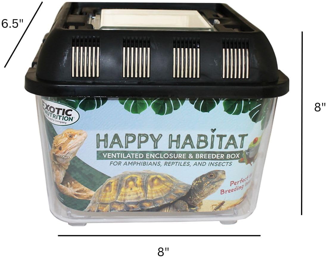 Happy Habitat (Standard) - Ventilated Enclosure & Breeder Box - for Live Feeder Insects, Reptiles, Amphibians & Other Small Pets - Durable Plastic Portable Terrarium - Image 2