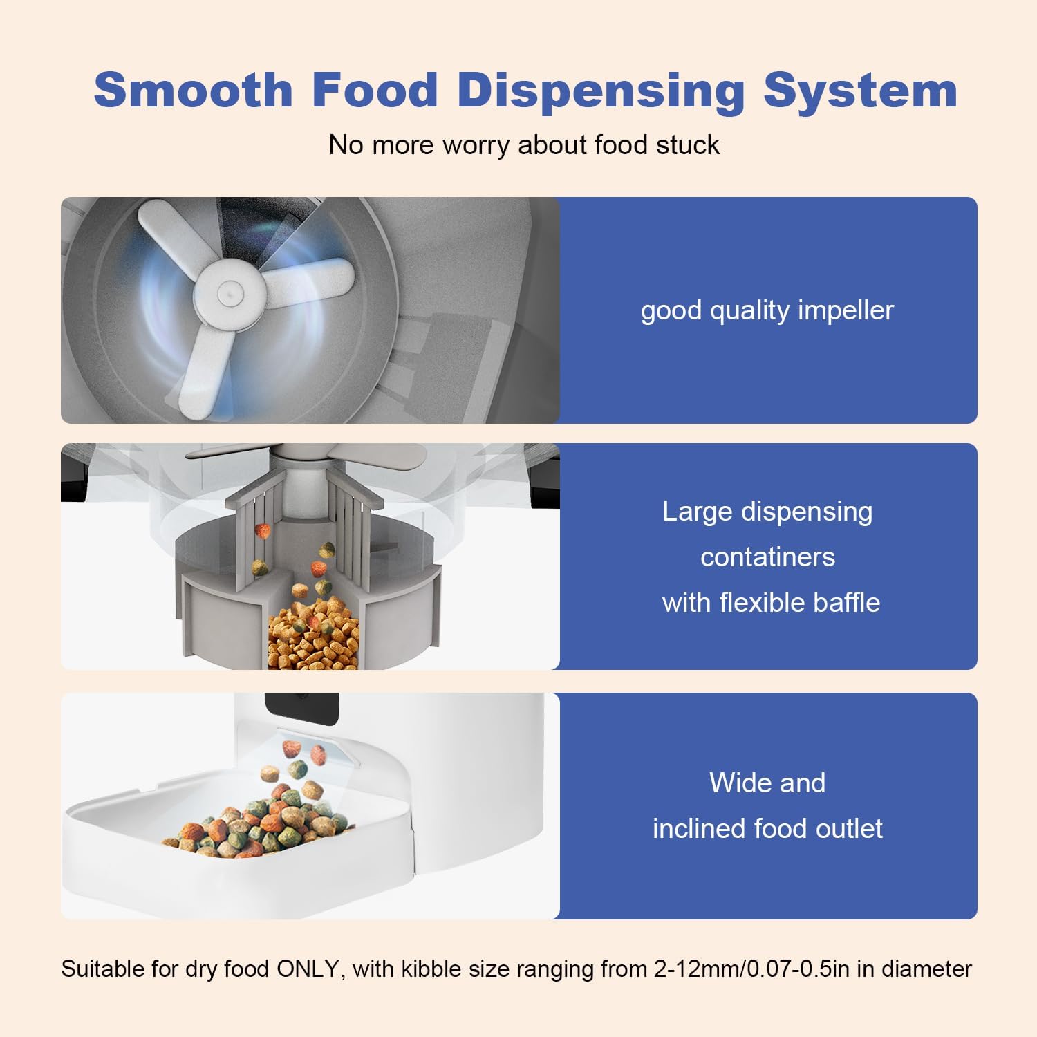 ANDOLL HOME Automatic Cat Feeder, 4L Cat Food Dispenser with 10s Voice Recorder, Pet Feeder up to 8 Meals per Day, Timed Dog Feeder with Dry Food Sealed Ring - Image 4