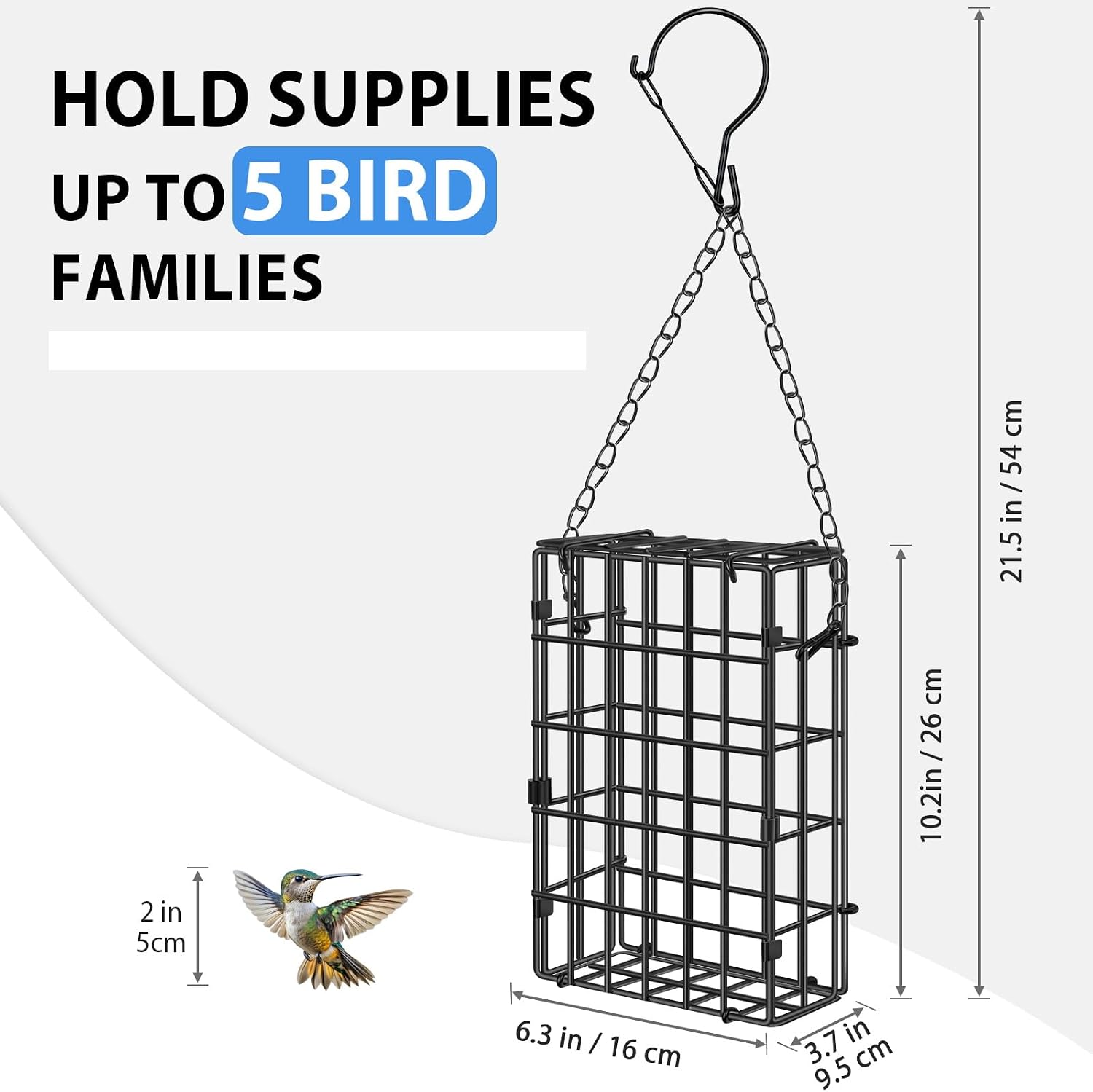 Harhana Reusable Metal Bird Nest Material Holder - Holds Cotton, Twigs & Pet Fur for 5 Bird Families - Image 3