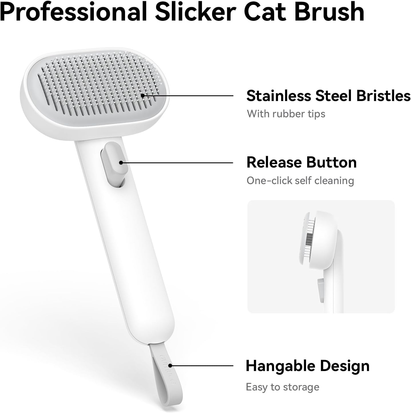 Aumuca Cat Brush for Shedding, Cat Brushes for Indoor Cats, Cat Brush for Long or Short Haired Cats, Cat Grooming Brush Cat Comb for Kitten Rabbit Massage Removes Loose Fur - Image 2