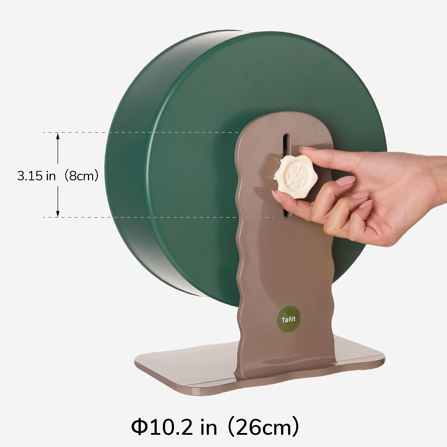 Quiet Hamster Wheel 10.2 Inch Dual-Bearings Silent Small Animals Running Exercise Wheel Height Adjustable for Syrian Hamsters, Gerbils, Rats, or Other Small Pets, Avocado Green - Image 9