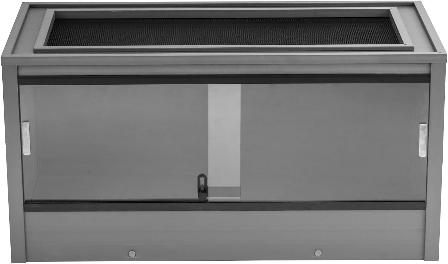 New Age Pet ECOFLEX 36" Wide Medium Reptile Habitat, Mojave Lounge for Snakes, Tortoises & Lizards in Maple, Black & Grey, Easy Assembly, Sliding Glass Doors & Mesh Top - Image 2